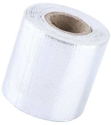Eacam 5m * 5cm Car Aluminum Foil Adhesive Reflective Heat Shield Tape, Sound Absorption, Retardant, Lightweight for Firewalls, Bottoms, Golden (Silver 5M*5Cm)