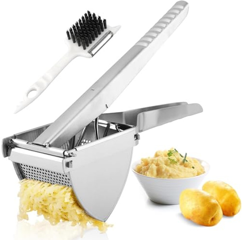 Heavy Duty Potato Ricer and Masher,Stainless Steel Potato Masher,Ricer for Mashed Potatoes,Business Fruit Masher and Food Press for Commercial and Home Use