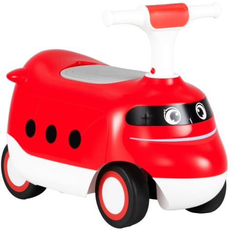 COSTWAY Rutschauto, Rutschfahrzeug mit Hupe & Stauraum unter dem Sitz, Schiebauto in Lokomotive, Rutscher Auto für Kinder ab 1 Jahr, 50 x 25,5 x 40 cm (Rot)