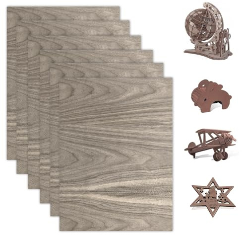 QINGYIWL 6 Piezas Contrachapado 3mm, 30 x 21 cm Maderas para Bricolaje, A4 Tablero de Madera Contrachapada para Grabado Láser, Fabricación de Modelos, Pintura