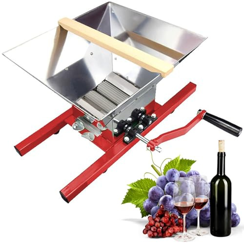 Apple Crusher Manuelle Obstmühle, Edelstahl Traubenweinzerkleinerer für hausgemachten Apfelwein, große Kapazität Scratter Pulper für Obst und Gemüse