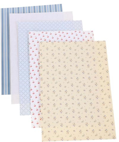 NOLITOY 5 Láminas de Papel Pintado Autoadhesivo para Casas de Muñecas Mini Pegatinas de Pared Patrón Detallado Tamaño A4 Decoración para Salón y Dormitorio de Mini Casas