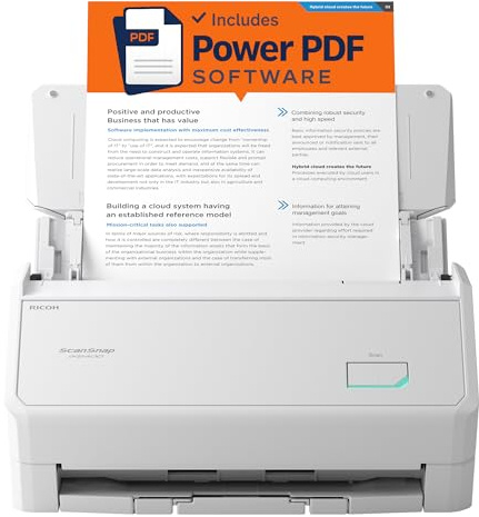 ScanSnap iX2400 A4 Document Scanner (White) – Incluye software PDF de tungsteno – 45 ppm dúplex, alimentador automático de documentos, USB 3.2, Wi-Fi y Bluetooth, escáner de oficina de alta resolución