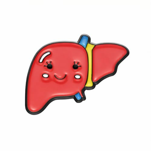 Liver Pin Badges - Funny Pin Badge for Backpacks, Jackets, Hats. Cool Medical Pins Badges Gifts for Science Lovers, Nurses, Doctors and Med Students