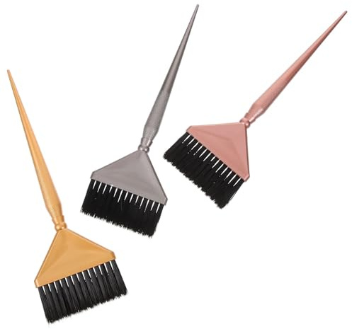 OFFIGAM Kit de 3 Pinceles para Teñir el Cabello, Herramientas para Peluquería Cerdas Suaves, Diseño Ergonómico, Adecuado para Coloración y Reflejos en Salón o Uso Doméstico