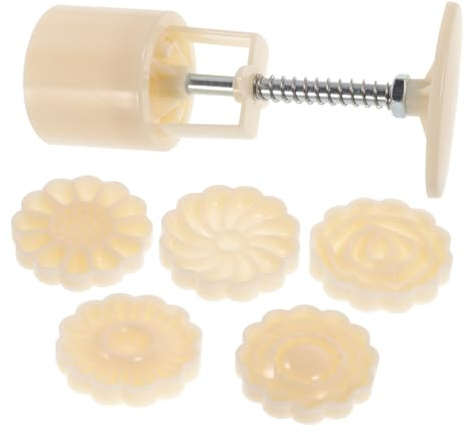 iplusmile Stampo per Mooncake 50 G in Abs Bianco Funzione Tagliabiscotti, Set 1 Pezzo fare Dolci e Saponi in Casa