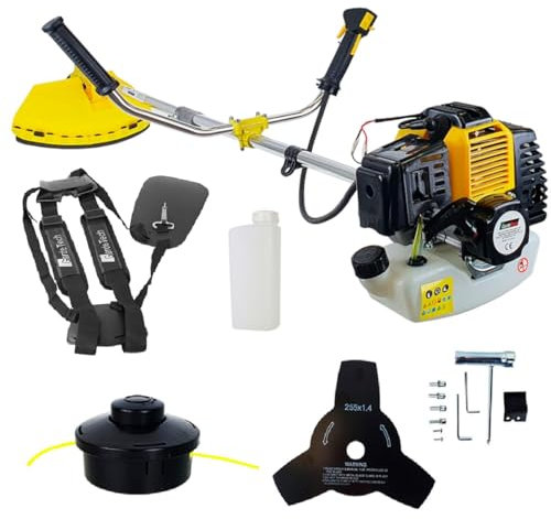 Gardetech Rasentrimmer 3 PS Rasenmäher Benzin | Freischneider Motorsense Benzin Profi-Trimmer für Jeden Garten | Praktisches Gartengerät