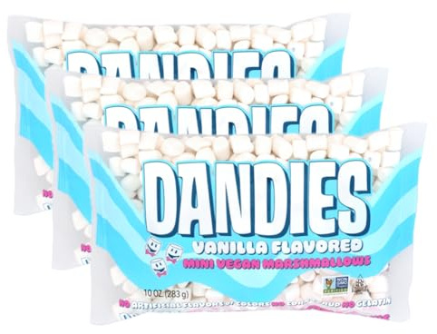 Dandies Mini Marshmallows Vanilla 3x 283g – Veganes Vorratspack, gelatinefrei, glutenfrei, mit natürlichem Vanilleextrakt, ideal für heiße Getränke, Backen & S’mores | Veganes Vorratspack der gelatine- und glutenfreien Mini-Marshmallows mit echter Vanille. Ideal für Kakao und Backen