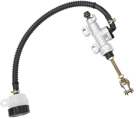 Motorrad Hydraulische Bremspumpe Bremszylinder hinten Fußbremse Hauptzylinder Pumpe Brake Cylinder mit Reservoir Ersatz für ATV Chinesische Dirtbike | Hydraulischer Bremszylinder, Silber Ersatzteil Für Dirt Bike ATV, Hinterrad Bremssystem, Universelle Passform Bei