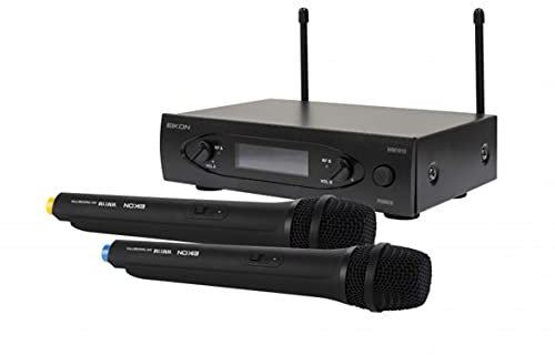 PROEL EIKON WM101DMV2 - Doppio Radiomicrofono UHF Doppio Palmare a due canali con uscite indipendenti (i microfoni funzionano contemporaneamente), Nero