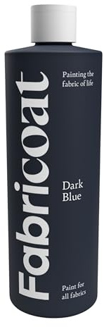 Fabricoat Fabric Paint – Restore or Change the Colour of Any Fabric - Paint Directly Onto Fabric - Transform Anything – Sofas, Lampshades, Car Interiors (250ml, Dark Blue)