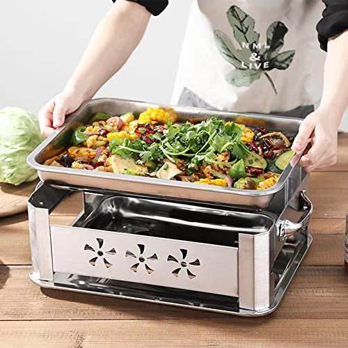 MNSSRN Verdickter Edelstahl gegrillter Fischherd, Multifunktionsdeckel Küchenkochwerkzeuge Geeignet für Winterpartys Durable Kochgeschirr Suppentopf,45 * 30cm