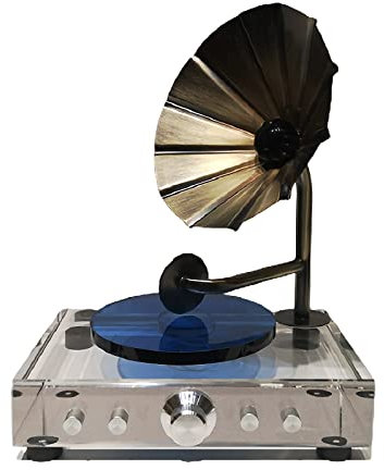ZXNQ Modèle de Lecteur de Gramophone rétro Vintage - Ornement d'affichage de fenêtre de Lecteur CD en Cristal Moderne,B