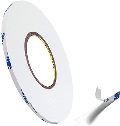 Ruban Adhésif Double Face 9488A Transparent Adhesif Double Face Fin Extra Fort Largeur 6 mm, Longueur 50 m, Épaisseur 0,15 mm pour Scrapbooking, Photo