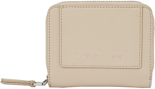 Calvin Klein Damen Portemonnaie Zip Around Klein, Elfenbein (Doeskin), Onesize