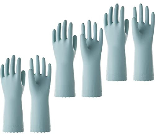 YLWX 3 Paires de Gants de Ménage Antidérapants pour Le Nettoyage de la Vaisselle (Color : Vert, Size : S)