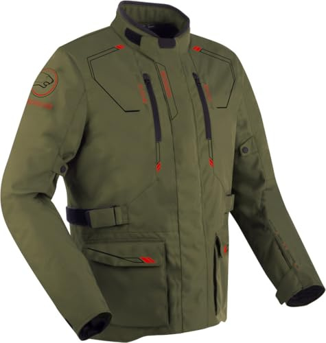 BERING Voyager wasserdichte Motorrad Textiljacke, khaki, M