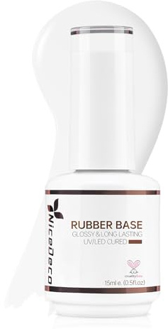 Nicedeco 4 In 1 Rubber Base Gel - Nagelverstärkender Enhance Base Coat - LED UV Nagellack Langlebig Unterlack - Soak Off Vegan Tierversuchsfrei - Nail Art Maniküre für Salon und DIY 15ml 003