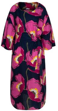 Seidensticker Damen Blusenkleid mit Bindegürtel Kleid, Marineblau, 48