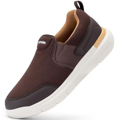 FitVille Mens Extra Wide Slip On Trainers Loafers Shoes | Breathable,Comfortable,Lightweight,Hands Free,Slip in,Walking,Non-slip,Cushioning,Outdoor,Jogging,Running,Loafers,Moccasins