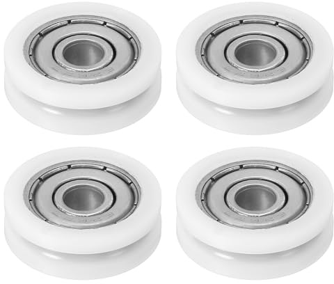 PATIKIL 24 mm lådrullar, 4-pack lådremskiva ersättningshjul med liten remskiva, vit