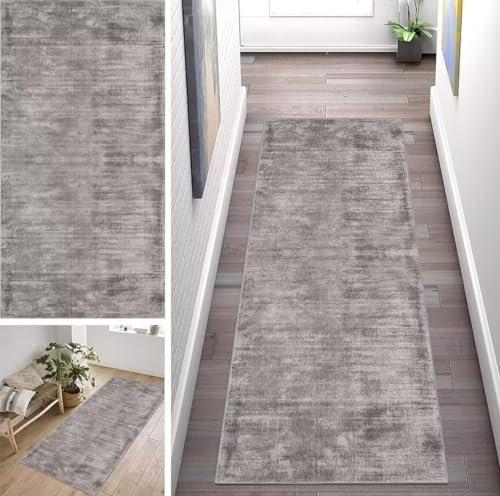 ZUZEKU Abstraktes Läufer Flur Küche Waschbar rutschfest 100X500cm Lang Vintage Unifarbener Küchenteppich Flurteppich Teppich Fur Korridor Wohnzimmer Schlafzimmer Meterware Anpassbar