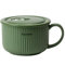 mehrido Bols à soupe en céramique avec poignée et couvercle ventilé, 750 ml, grande tasse à soupe pour soupe, nouilles instantanées, céréales, récipients à soupe, passe au micro-ondes et au