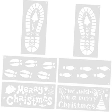 DIYEAH 12 Blätter Vorlage Für Weihnachtsausschnitte Weihnachtskarte Schablone Diy & Handwerk Ausgehöhlte Malvorlagen Schablonen Zeichnen Kind Dekorationen Weihnachten Das Haustier Weiß