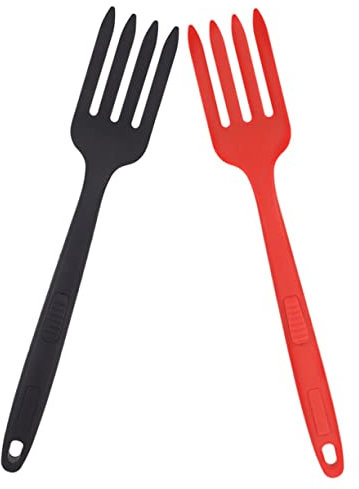 TOPBATHY 2piezas Tenedor De Cocina De Silicona Unidades Tenedor De Mesa Para Fideos Práctico Artículos De Cocina Portátil Para Ensaladas Multifunción