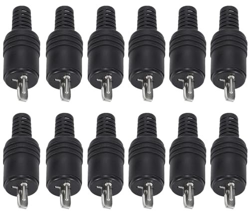 Greluma 12 Pz Spine per altoparlanti DIN a 2 pin con terminali a vite, connettore maschio per cavo altoparlante HiFi, senza saldatura