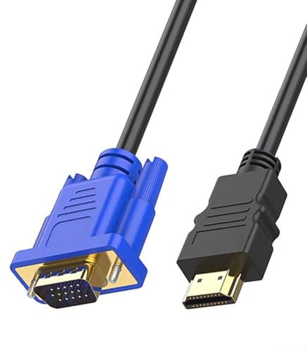 Câble adaptateur vidéo mâle vers VGA DSUB pour PC TV moniteur d'ordinateur, bande passante élevée et triple blindage (1 mètre)
