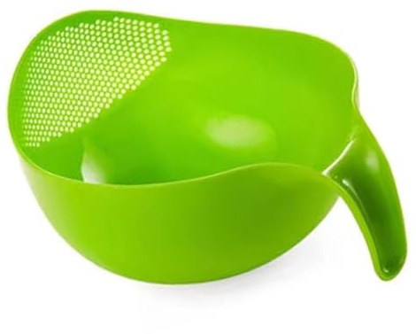 Colador de arroz, cuenco, filtro de lavado de arroz, colador, cesta, colador, frutas, verduras, cuenco, escurridor, herramientas de limpieza con asa, colador de cocina para arroz, verduras, limpiador