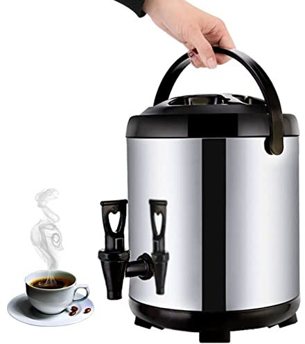 LXWKAI Heiß- und Kaltwasserspender mit Wasserhahn, isolierter Getränkespender aus Edelstahl mit großer Kapazität, für Büro, Party und Buffet, Wasserkocher,10L