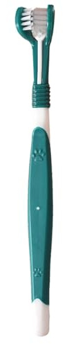 Cepillo de dientes para perros pequeños, cepillo de dientes de 3 caras para perros pequeños, cepillo de cerdas suaves para el cuidado bucal de cachorros, cepillo removedor de mal aliento para una