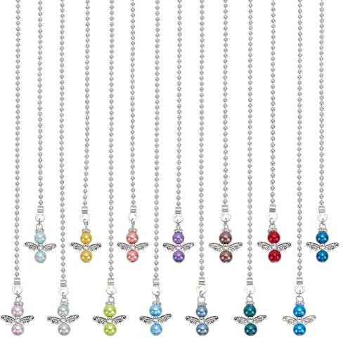 HOBBIESAY 14 chaîne Traction Ventilateur de Plafond D'Angle de 34.5cm Perles D'Aile D'Angle Rallonge Chaîne Traction Ventilateur avec Boule Pendentifs Créatifs Décoratifs pour Lampe Lumineuse