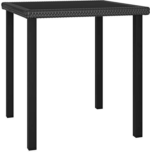 Xichuzi Garten-Esstisch, Couchtisch, Konsolentisch, Gartentisch, Balkontisch, Balkonmöbel Kleiner Balkon, Balkon Tisch, Beistelltisch, Schwarz 70x70x73 cm Poly Rattan