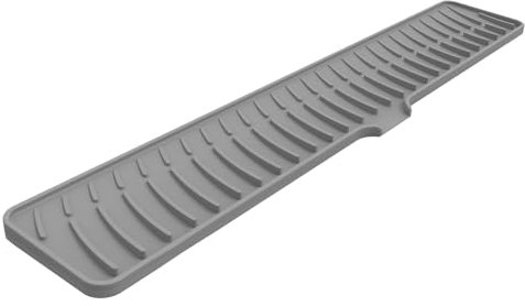 Kitchen Sink Splash Guard Silicone Draining Mat with Lip Drip Catcher Sink Tap Drainer Mat Around Tap Draining Pad Behind Faucet Mat for Kitchen Sink Bathroom Countertop