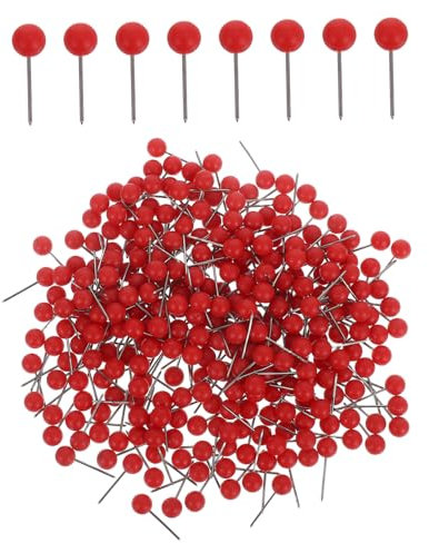 CANIGHT 300 Stück Dekorative Reißzwecken Für Pinnwände Mit Rundem Kopf Aus Kunststoff Und Edelstahl Zum Befestigen Von Karten Und Flaggen