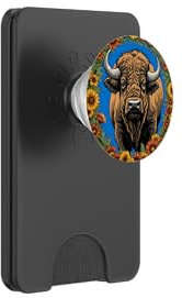 Oklahoman Buffalo Surrounded By Gaillardia pulchella PopSockets PopWallet for MagSafe