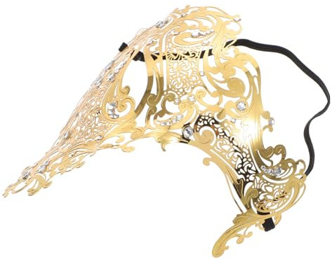 Healvian Goldene Maskenmaske Mit Ausgehöhltem Ornament-design Kreative Halbmaske Aus Dekorative Metallmaske Für Cosplay Und Partys