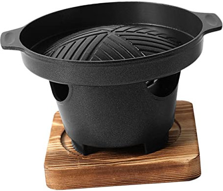 Horno Pequeño para Barbacoa de Interior 1 Juego de Aluminio Negro