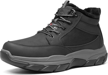 NORTIV 8 vandringskängor för män, vattentäta vandringsstövlar för utomhusbruk, svart, 44.5 EU