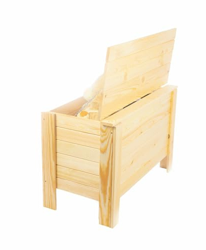 STOLMAK Cassapanca Da Giardino In Legno 80x52x40 cm 166 L Pino Massello Naturale Box Porta Cuscini Contenitore Da Esterno Cassapanca Portaoggetti Giardino
