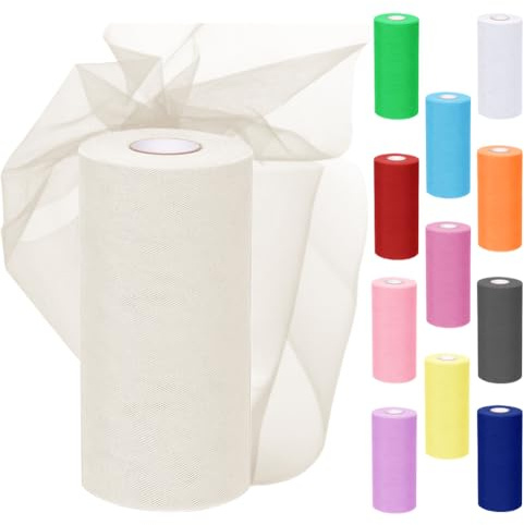 Rotolo di tulle, 30 cm x 91,5 m, nastro di tulle, rotolo di organza, bobina di tessuto in tulle, nastro di tulle per matrimoni, tulle per decorazioni da tavola, organza a maglie fini per matrimoni e