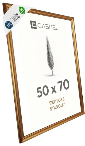 CABBEL Stor gyllene vintage fotoram 50 x 70 cm AVI - antik barockram med ornament, perfekt för affischer, bilder och konstverk, raffinerad väggdekoration för vardagsrum, sovrum och galleri