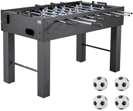 VEVOR Table de Baby-Foot de Taille Standard de 137,2 cm, Jeu Football de Table Intérieur, Kit Complet avec 4 Balles, Tableau de Score et 2 Porte-gobelets, pour Maison, Famille, Salle de Jeux, Bar