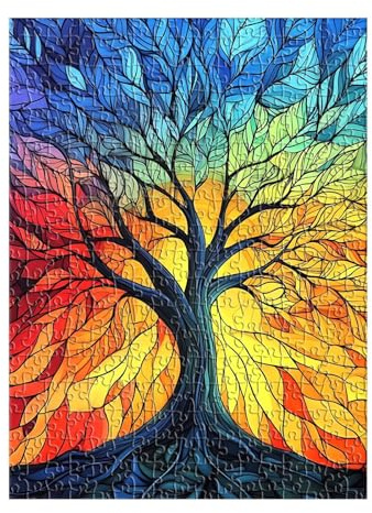 Puzzle 100 Pezzi Albero della Vita Gioco Educativo Puzzle Impossibili Adatto Agli Appassionati di Puzzles Puzzles per Adulti 100 Pezzi 40x28 cm