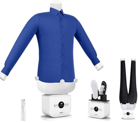 Defroisseur Chemise Automatique 2-En-1,Mannequin Repassage Chemises à Air Chaud,Sèche Et Lisse Chemises/Pantalons En 8 Minutes,Remplace Fer Repasser Et Centrale Vapeur,Doux Pour Tous Tissus A