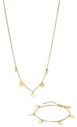 Purelei Kalea Geschenkset – Halskette & Armband im Set – Schmuckset für Damen inkl. Giftbox – Edelstahl, wasserfest, verstellbar – Gold/Silber/Roségold