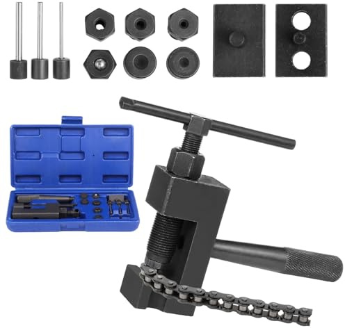 Chain Link Removal Tool with 4 Steel Pins & Storage Box, Chain Splitter Repair Tool for Dirt Bikes